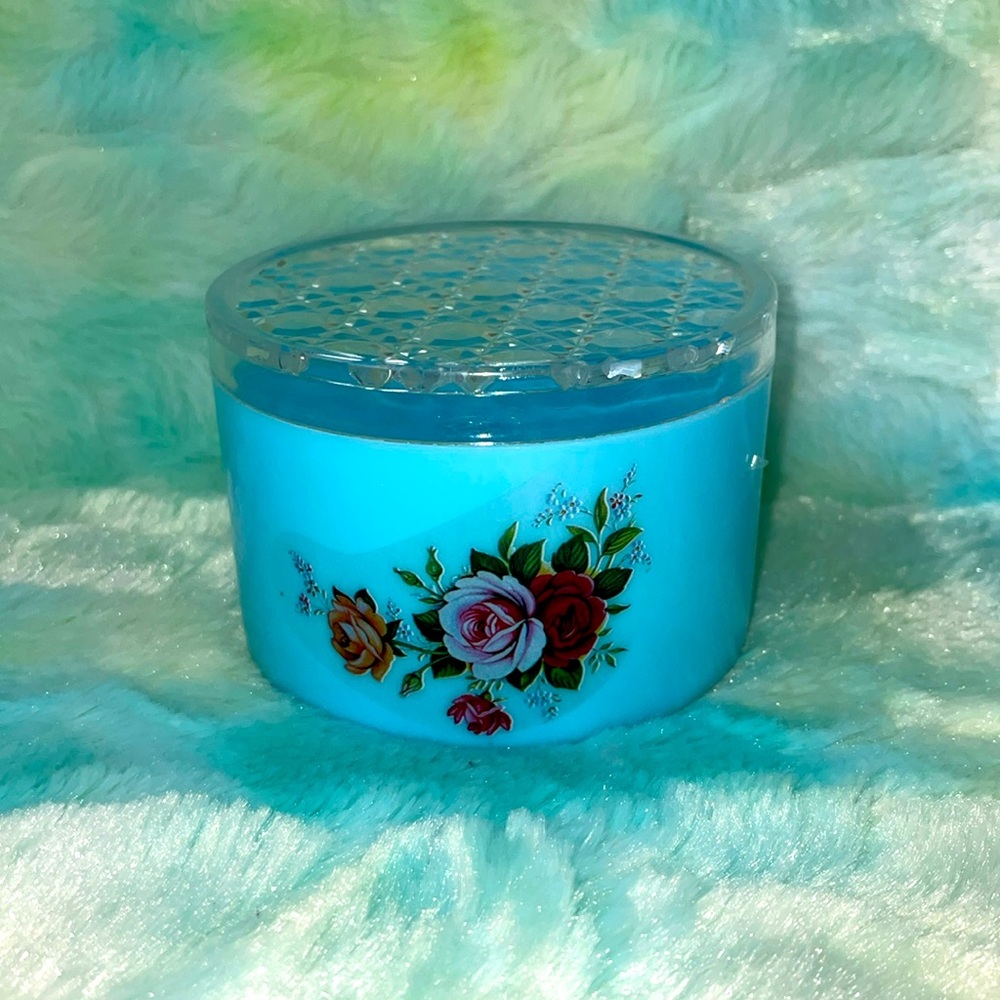 Vintage blue plastic dresser or trinket box. - Picture 1 of 2